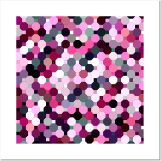 Abstract Pink, Purple and Grey Octagons Posters and Art